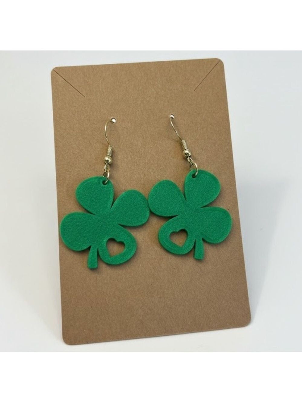 3D Printed Shamrock Earrings St Patrick's Day Clover